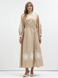 100% Cotton Poplin Dress with Embroidery Detailed - Store WF