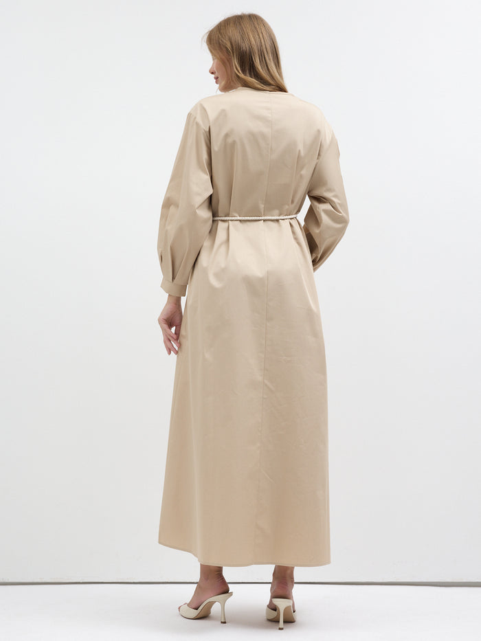 100% Cotton Poplin Dress with Embroidery Detailed - Store WF