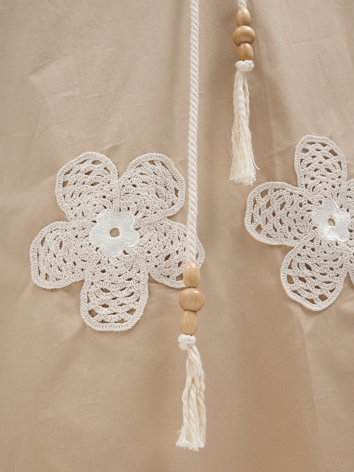 100% Cotton Poplin Dress with Embroidery Detailed - Store WF