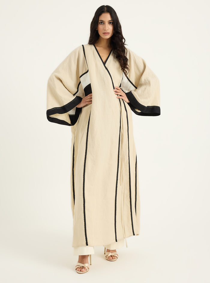 100% Washed Linen Abaya Kaftan - Store WF