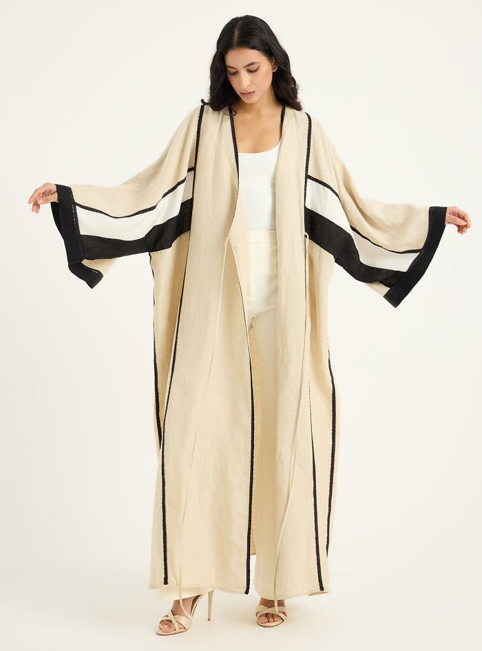 100% Washed Linen Abaya Kaftan - Store WF