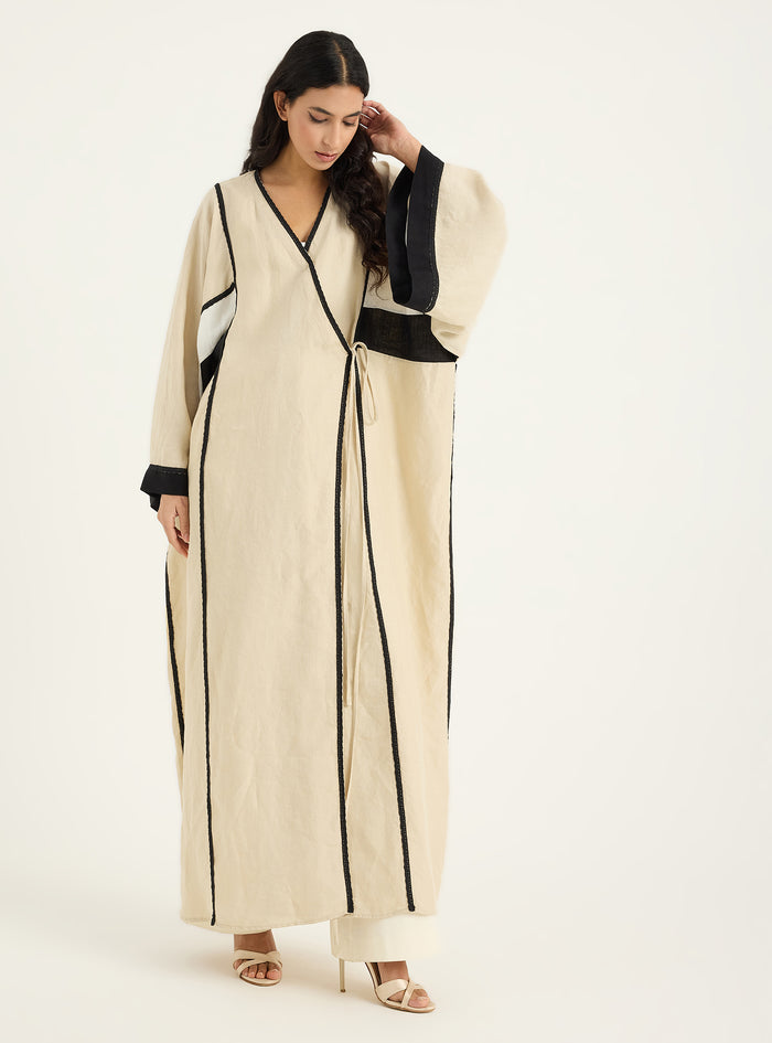 100% Washed Linen Abaya Kaftan - Store WF