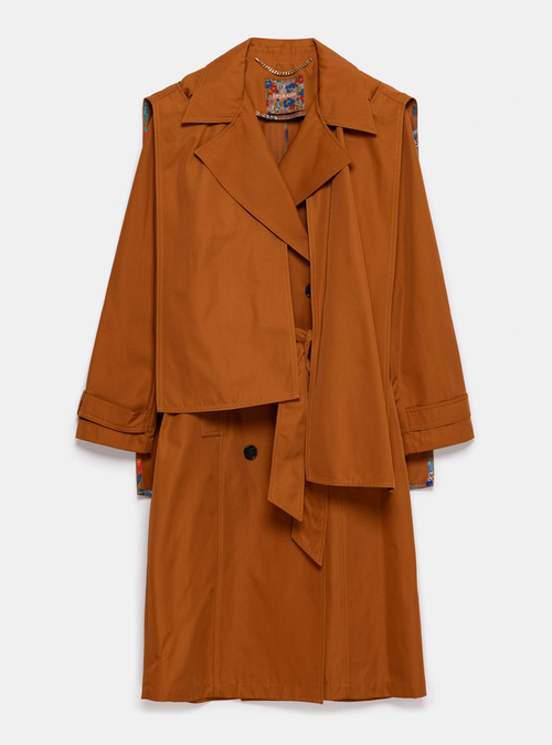 Cinnamon 2-in-1 Detachable Vest Trench Coat - Store WF