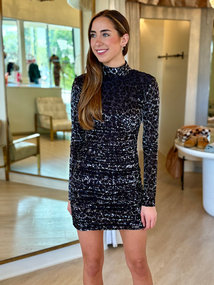 Raa3012 Ramy Brook Velvet Mock Neck Mini Dress