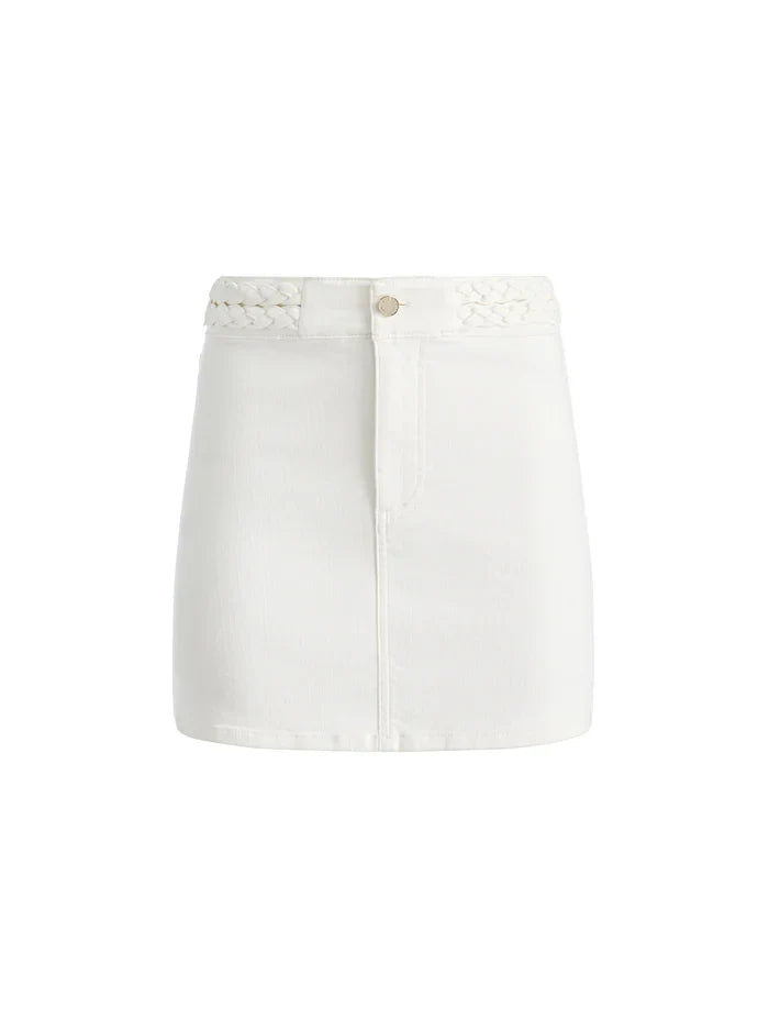 Alcc11318 Alice + Olivia White Denim Mini Skirt