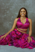 Alena Set - Ombre Tulle Crop Top & Ruffle Pants - Dimaz