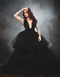Alexa Black Tulle Gown - Dimaz