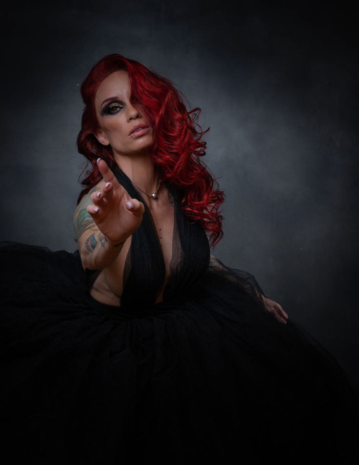 Alexa Black Tulle Gown - Dimaz