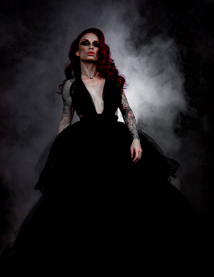 Alexa Black Tulle Gown - Dimaz
