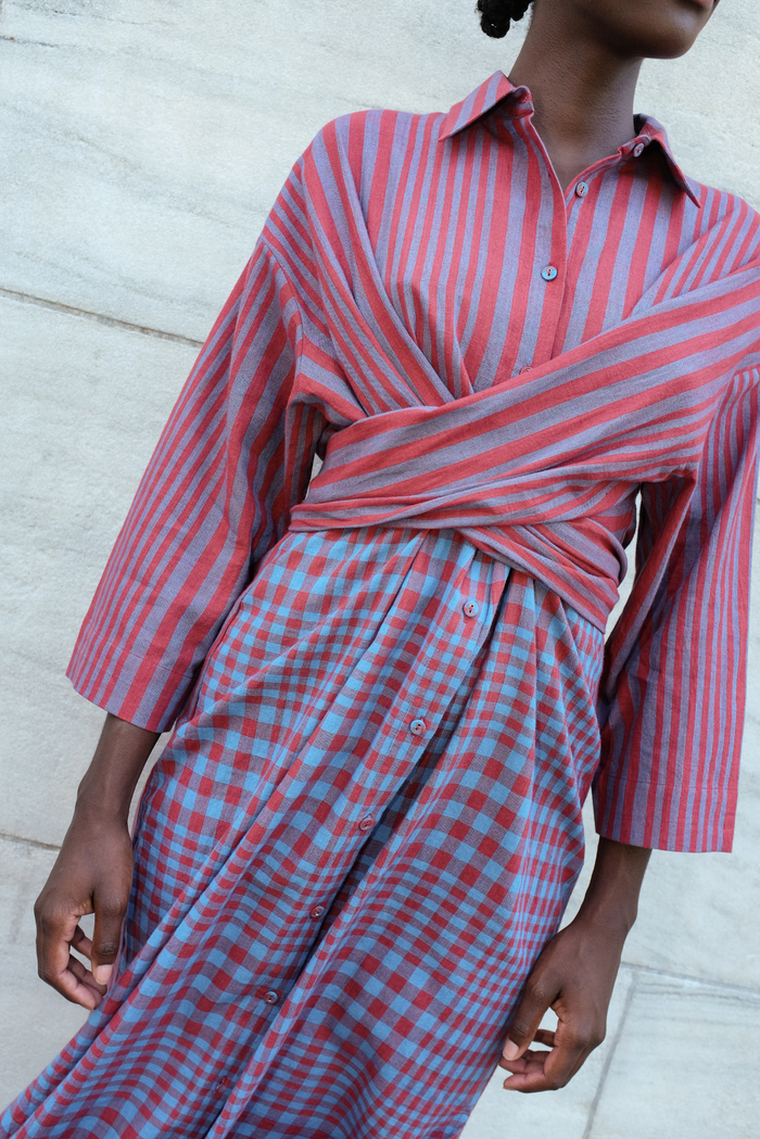 ALEXANDRA SHIRT DRESS | BEACON STRIPE X CHEX