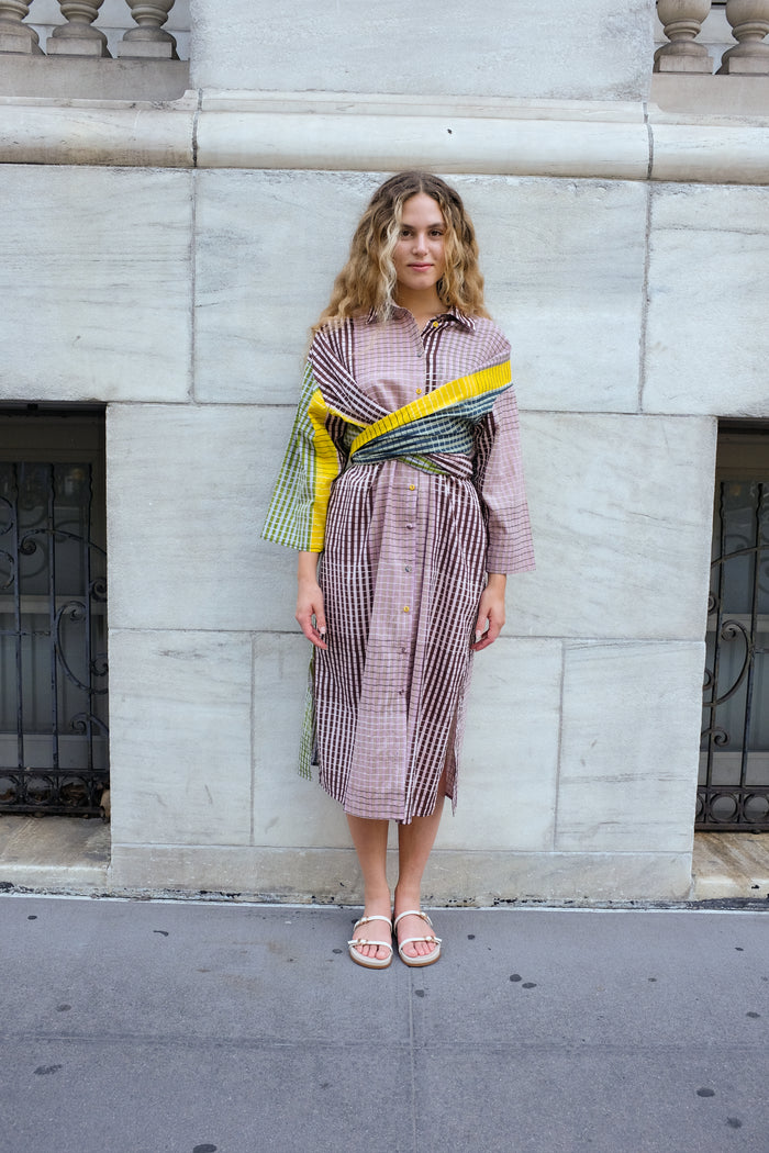 ALEXANDRA SHIRT DRESS | INK GRID