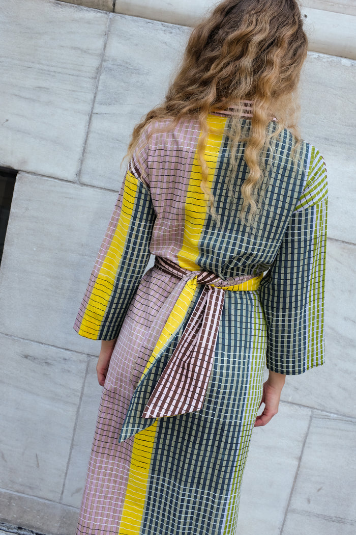 ALEXANDRA SHIRT DRESS | INK GRID