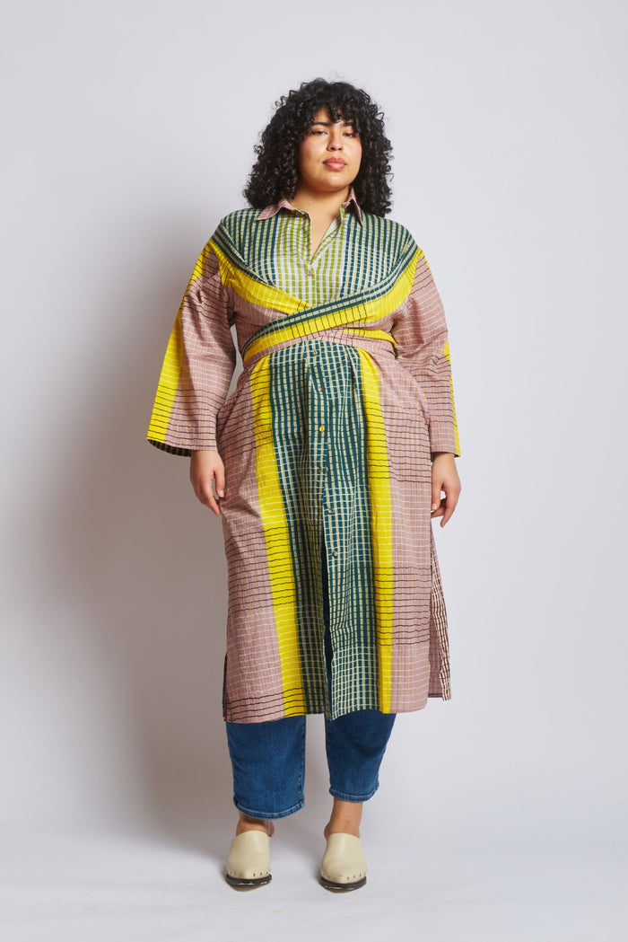 ALEXANDRA SHIRT DRESS | INK GRID