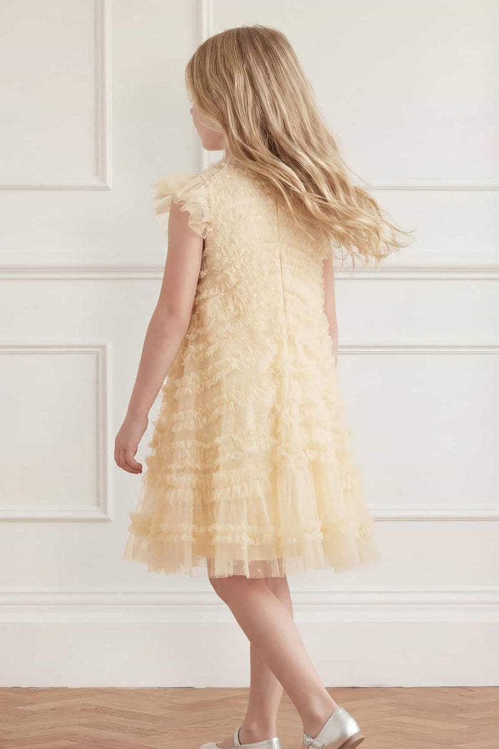 Amara Ruffle Sleeve Kids Dress