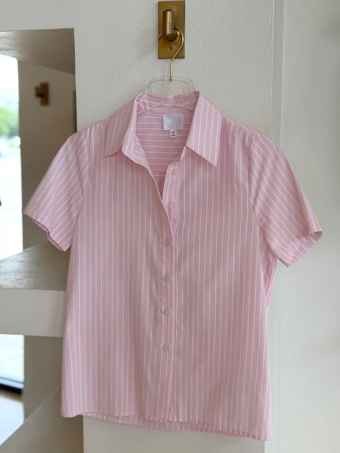 Anb242 Short Sleeve Striped Top