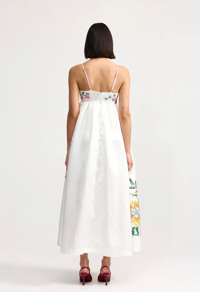 As12647 Floral Babydoll Maxi Dress