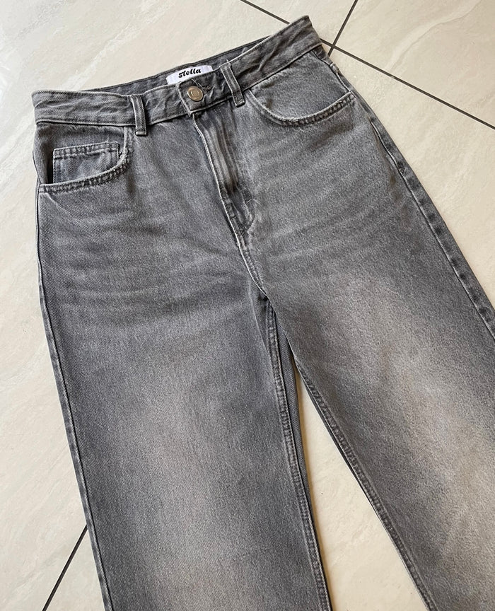 Ash Grey Straight Denim