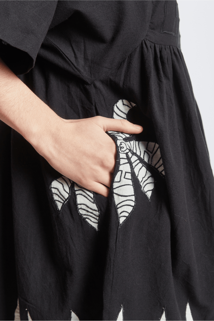 BAZAAR DRESS | BLACK APPLIQUE
