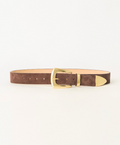 Bebh503 Jordana Suede Belt - Chocolate Brushed Brass