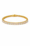 Bg119 Ascher Cut Tennis Bracelet - Gold