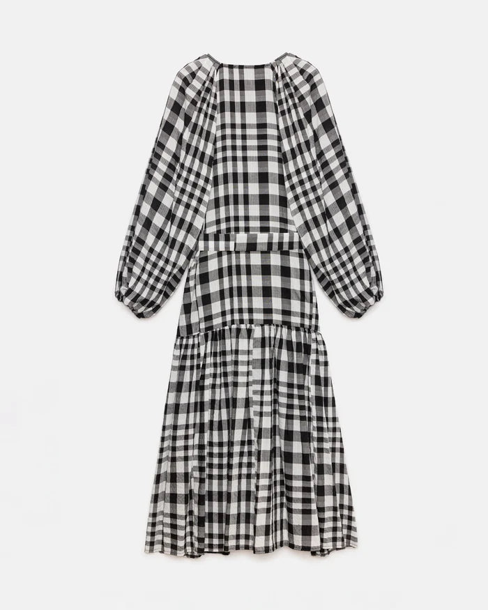 Black & White Checkered Cotton Dress - Store WF