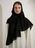 Black Wool Scarves Hijab - Store WF