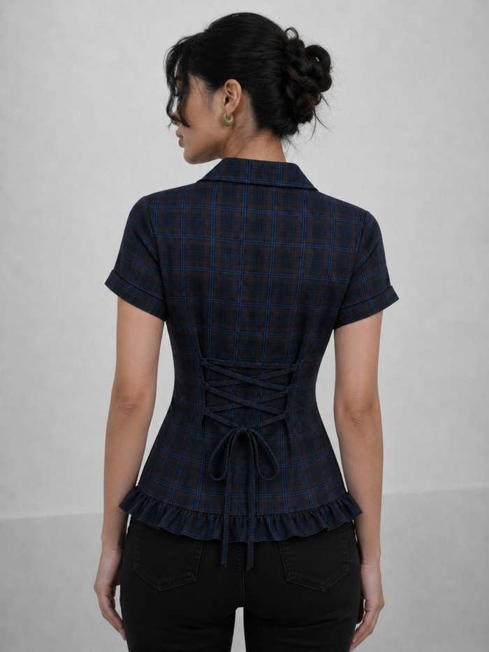 Blueberry ruffle shirt