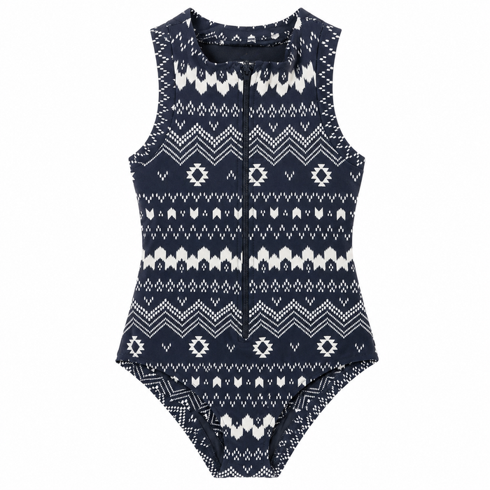 Body Maiô Para Surf Lycra Rhaya Manga Curta - Navajo