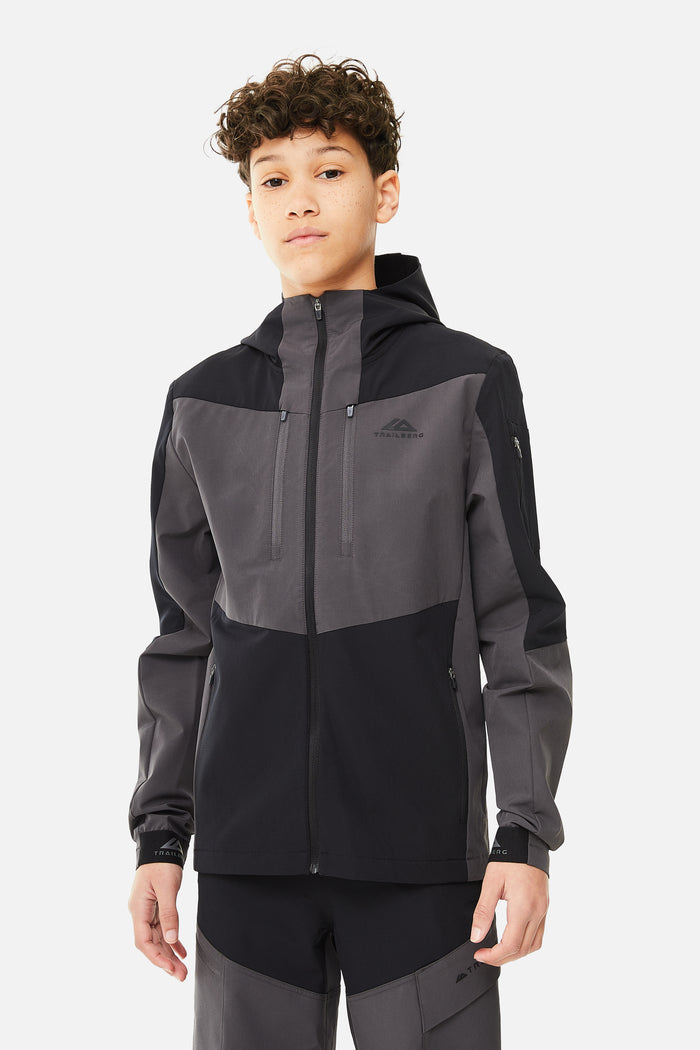 Boys Elbrus Hood - Black/Volcano Grey