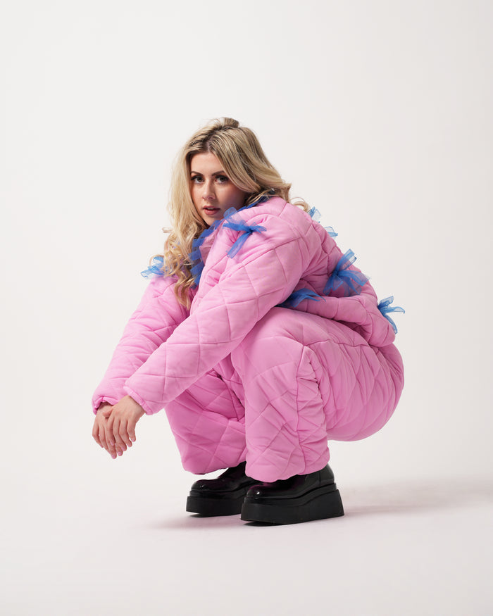 Bubblegum Puffer Jacket - Pink and Blue Winter Jacket - Dimaz
