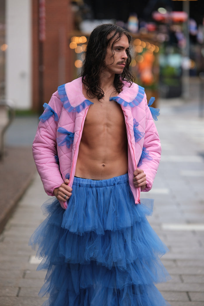 Bubblegum Puffer Jacket - Pink and Blue Winter Jacket - Dimaz