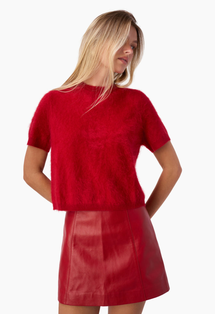 Cak09 Cherry Leather Skirt