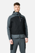 Caldera Grid Fleece Hood - Black/Volcano Grey