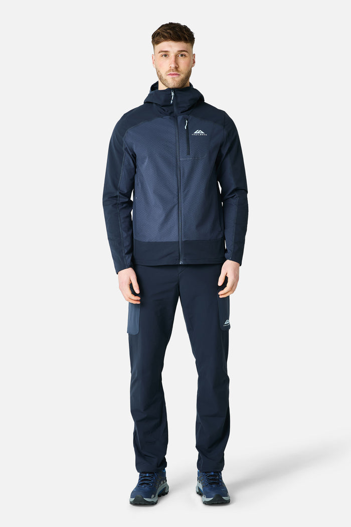 Caldera Grid Fleece Hood - Storm Blue/Deep Ocean