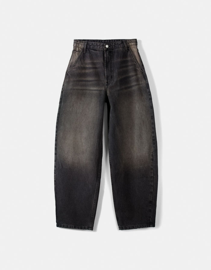 Charcoal Faded Baggy Jeans