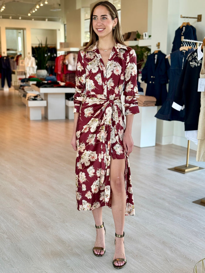 Ci0467 Cinq A Sept Bouquet Wrap Midi Dress