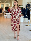 Ci0467 Cinq A Sept Bouquet Wrap Midi Dress