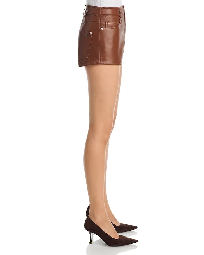 Cizp1351 Faux Leather Short - Brown