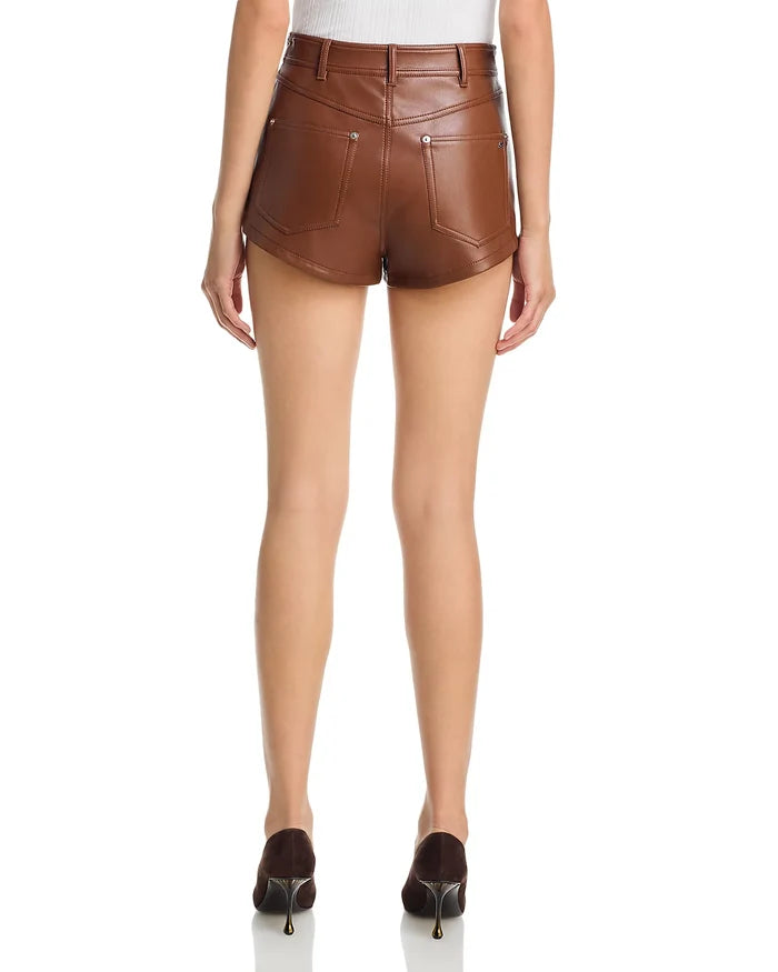 Cizp1351 Faux Leather Short - Brown