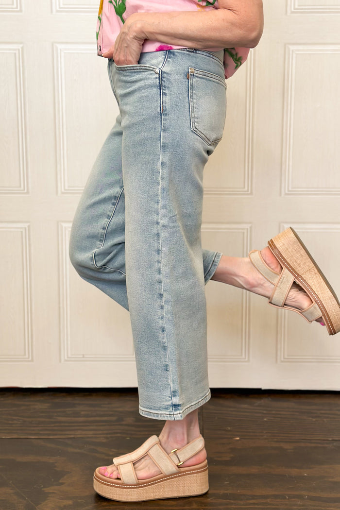 Clean Slate Crop Wide Leg Jeans