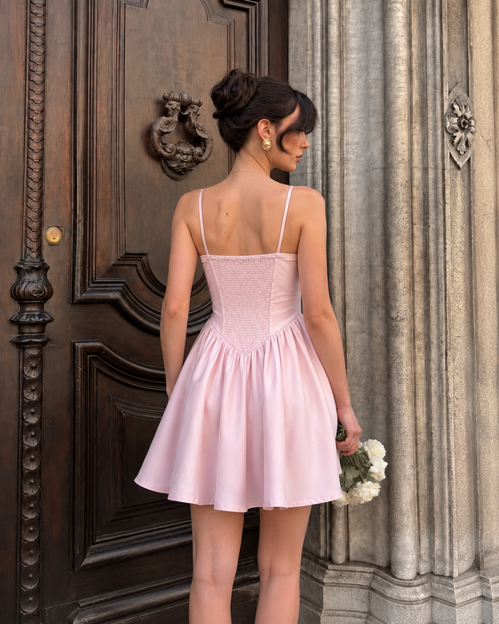Cottage Mini Dress - Baby Pink