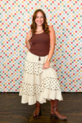 Dancing Dots Midi Skirt