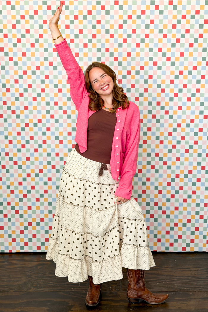 Dancing Dots Midi Skirt