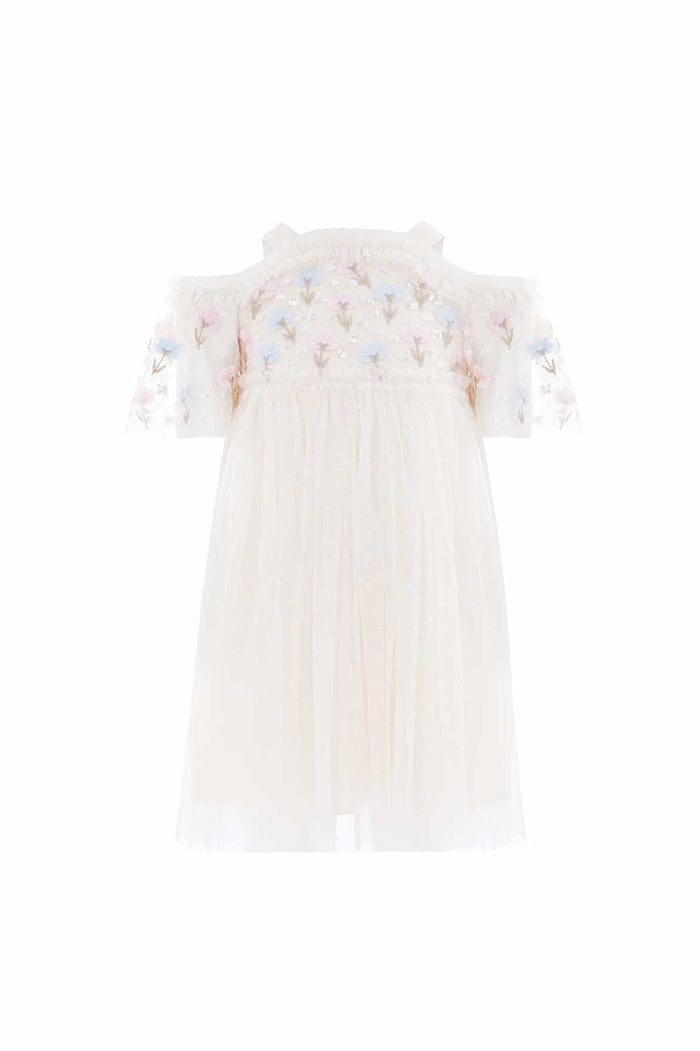 Dandelion Ditsy Bodice Off-Shoulder Kids Dress