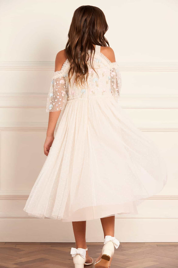 Dandelion Ditsy Bodice Off-Shoulder Kids Dress