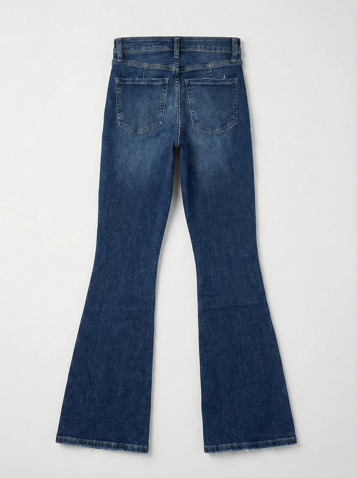 Dark Blue flared denim (mid-waist)