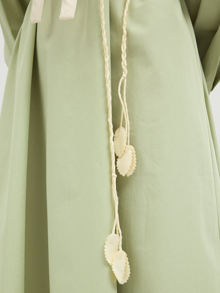 Detachable Printed Collar Belted Maxi Dress - Store WF