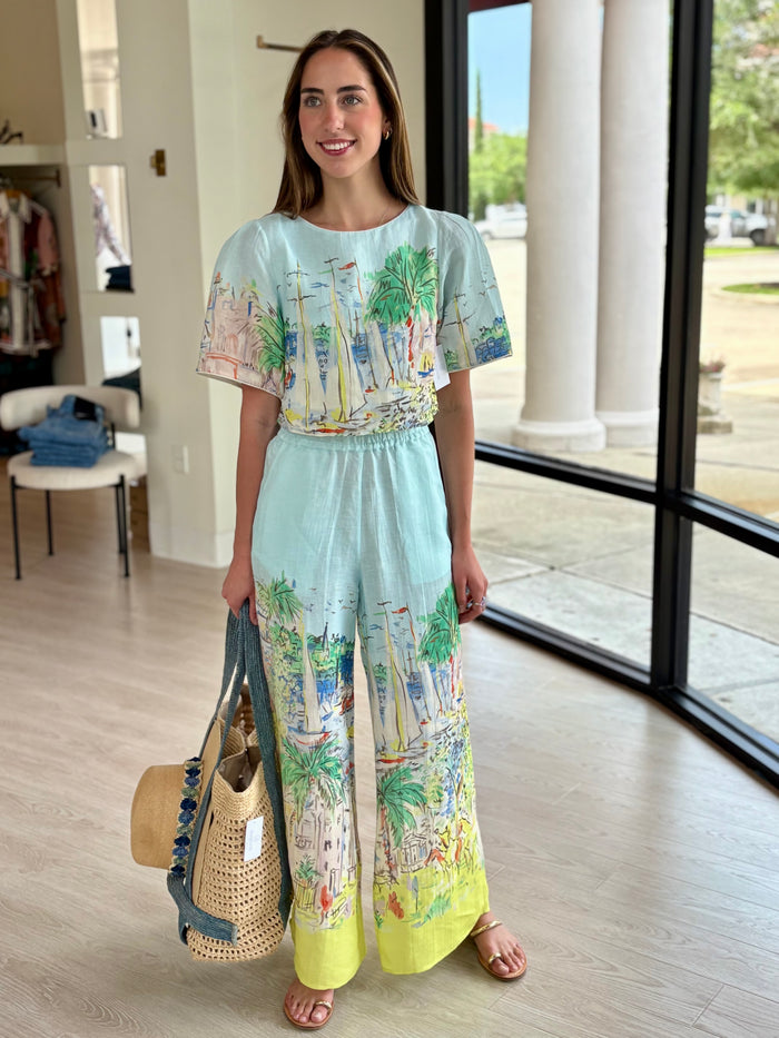 El250303 Vacation Print Top