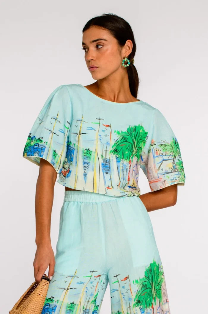 El250303 Vacation Print Top