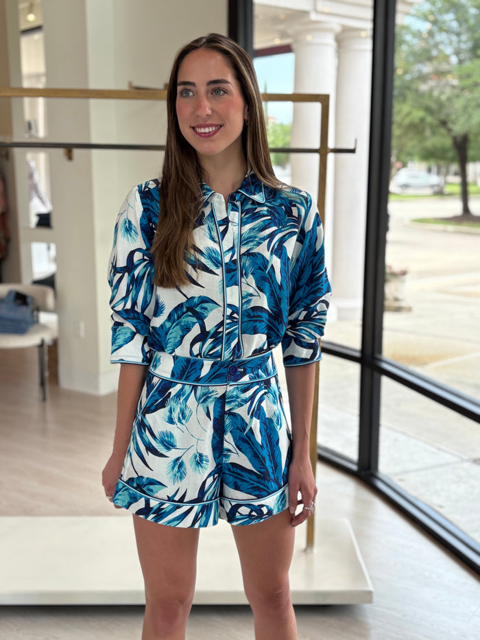 El263304 Blue Floral Top